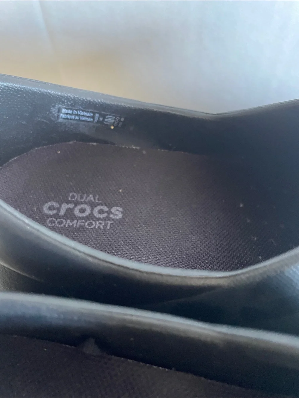 CROCS Kids Black Leopard-Print Slip-On Clogs Size 5 W